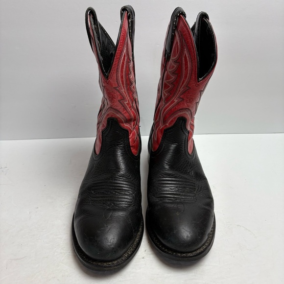 Ariat Red and Black Western Cowboy Western Boots Leather Mens size 7.5D - Picture 2 of 13